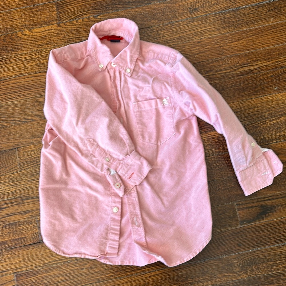 Boys Gap small red/pink long sleeve button up